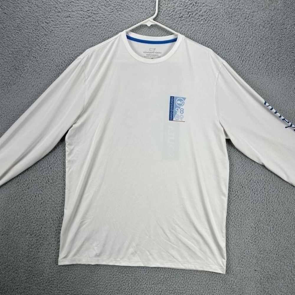 Vineyard Vines T-Shirt Mens Medium White Graphic VV 98 Sailing Performance NEW
